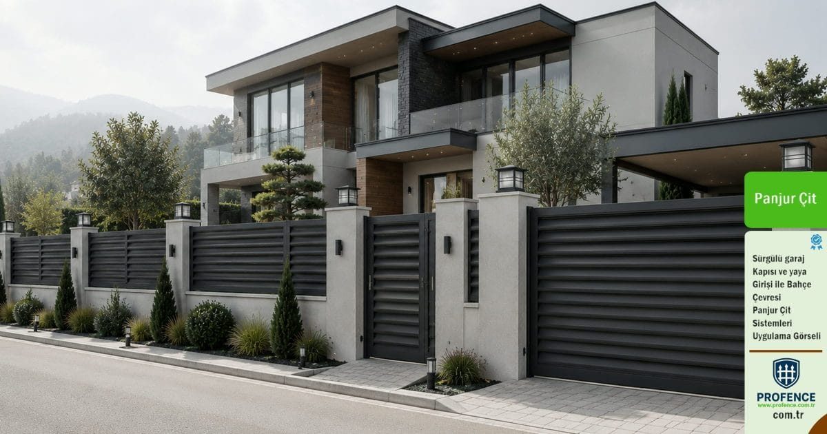Bahçe Korkuluk İle Çevrelenen Villa Görseli