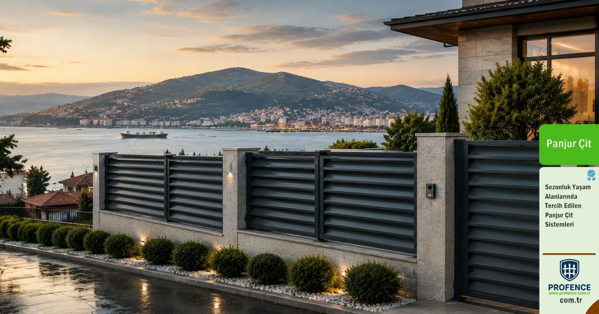Bahçe Korkuluk İle Güçlendirilmiş Panjur Çit Görünümü